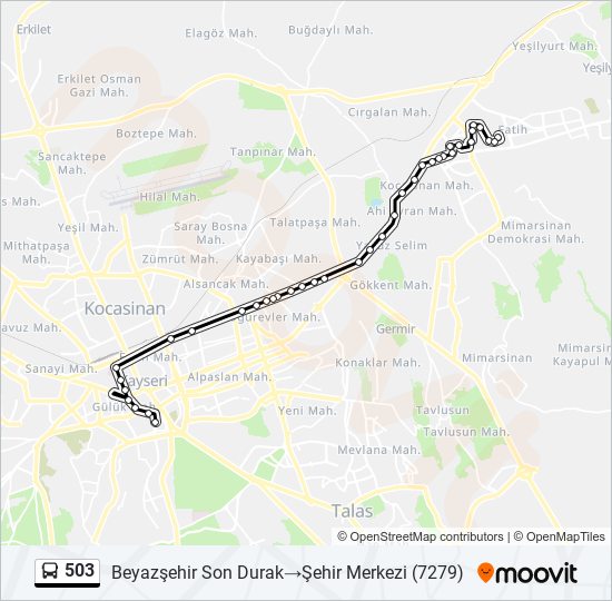 503 bus Line Map