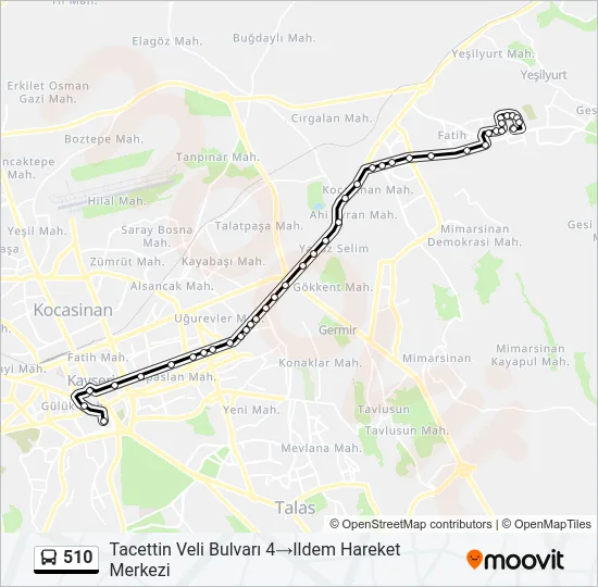 510 Bus Line Map