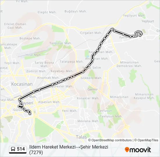 514 Bus Line Map