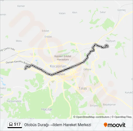 517 Bus Line Map