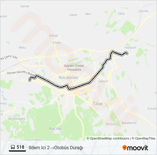 518 Bus Line Map