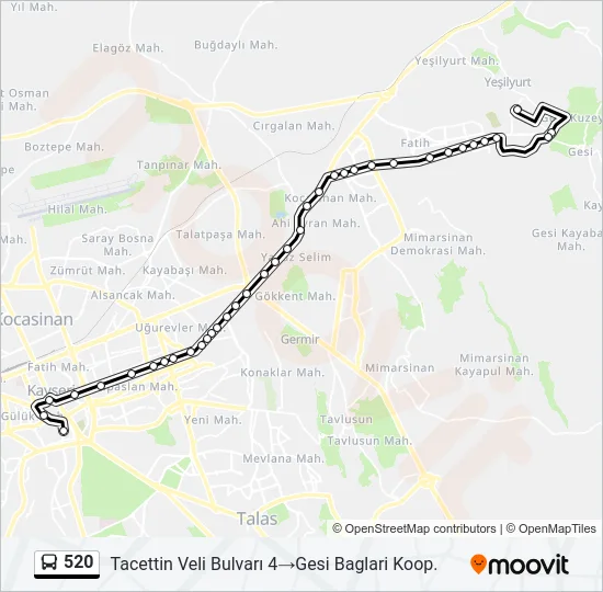 520 Bus Line Map