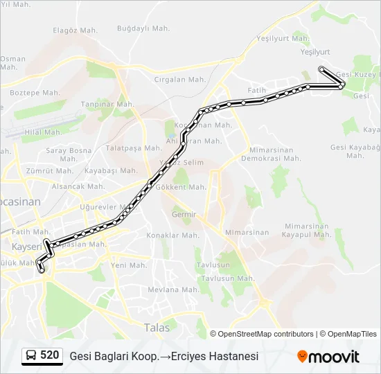 520 Bus Line Map