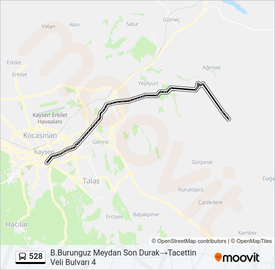 528 otobüs Hattı Haritası