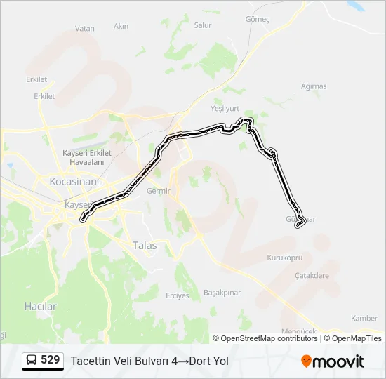 529 Bus Line Map