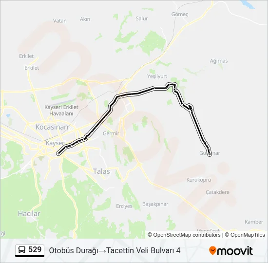 529 Bus Line Map