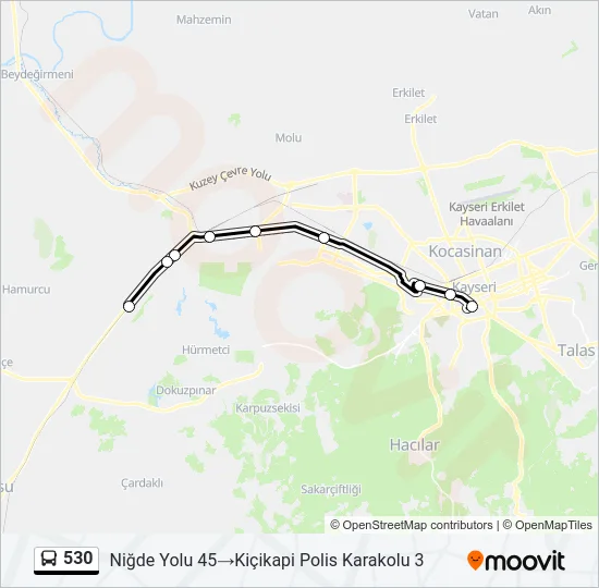 530 Bus Line Map