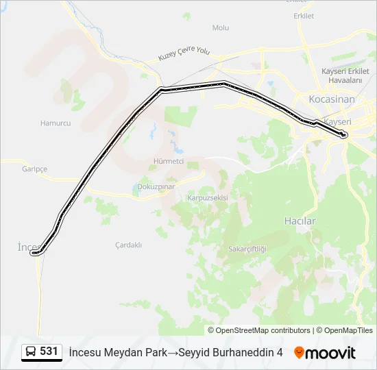 531 Bus Line Map