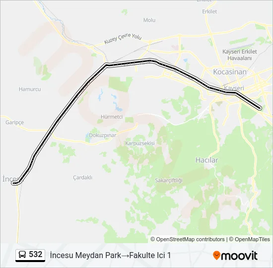 532 Bus Line Map