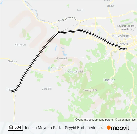534 Bus Line Map