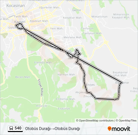 540 Bus Line Map