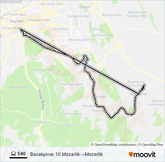 540 Bus Line Map