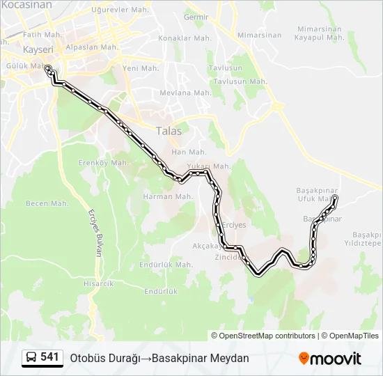 541 Bus Line Map