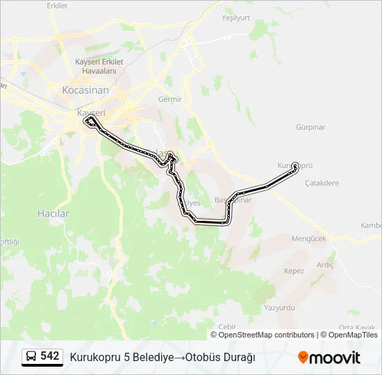 542 Bus Line Map