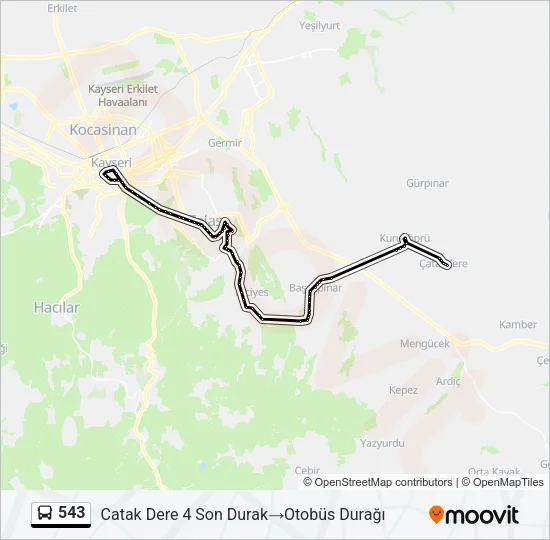 543 Bus Line Map