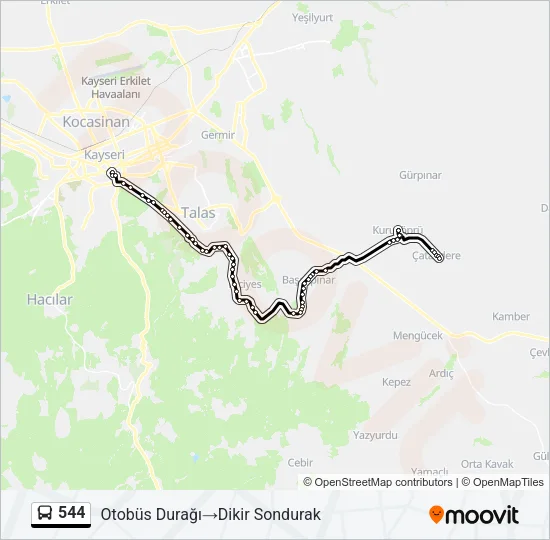 544 Bus Line Map