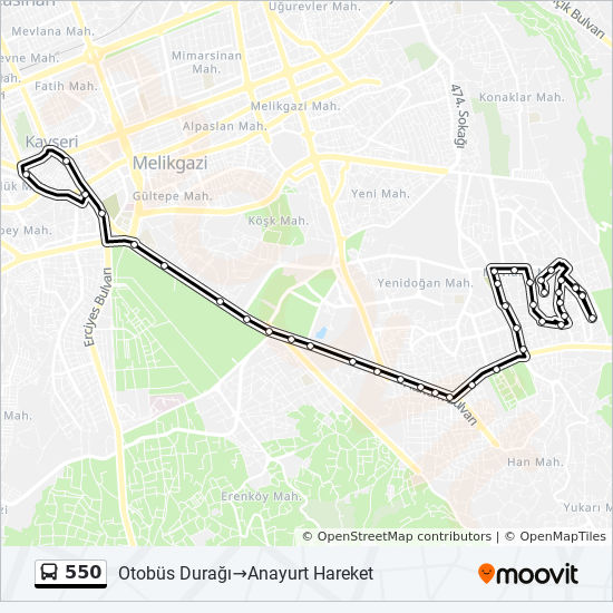 550 route schedules stops maps otobus duragi anayurt hareket