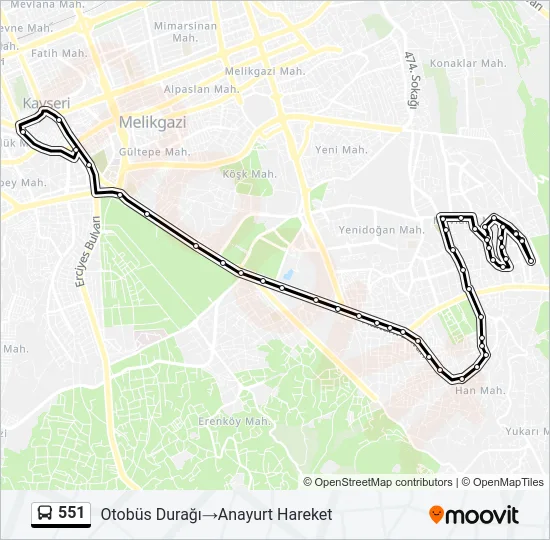 551 Bus Line Map