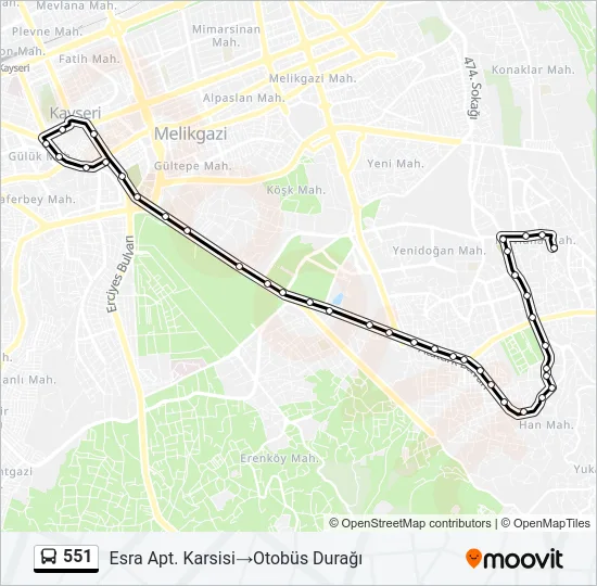 551 Bus Line Map