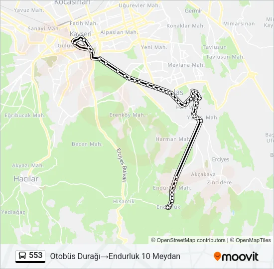 553 Bus Line Map