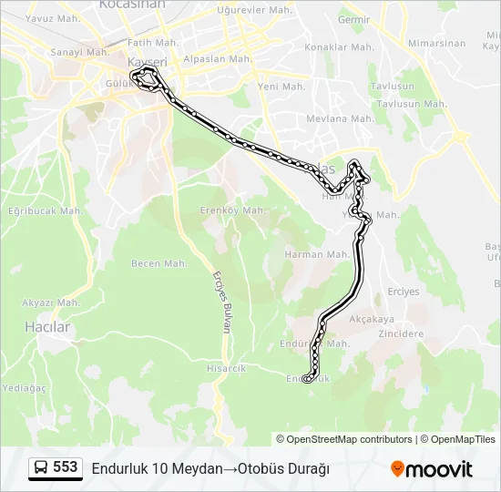 553 Bus Line Map