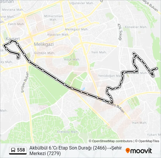 558 Bus Line Map