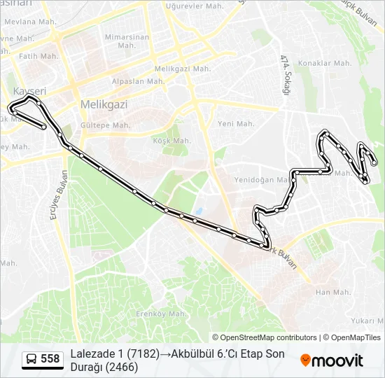 558 Bus Line Map