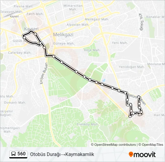 560 Bus Line Map