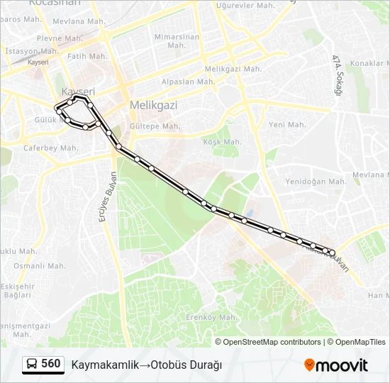 560 Bus Line Map