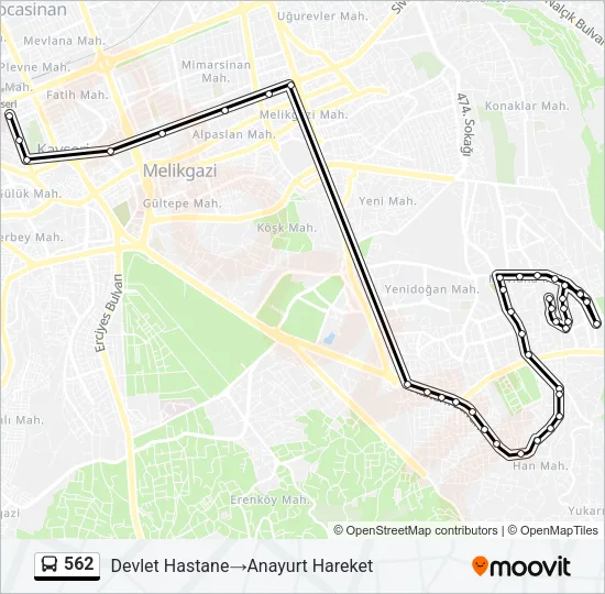 562 Bus Line Map