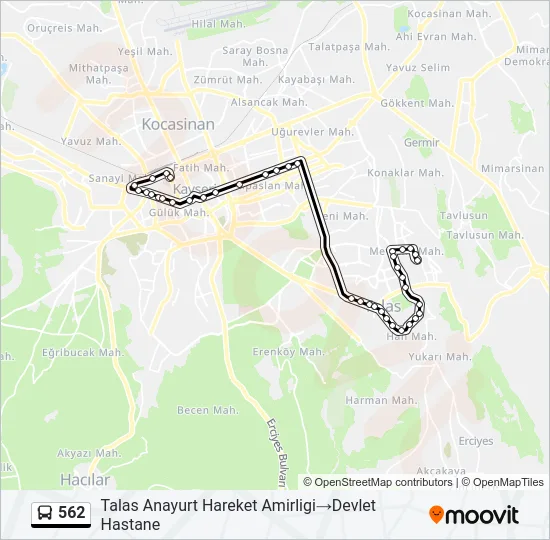 562 Bus Line Map