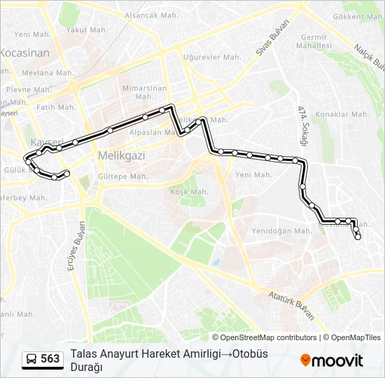563 Bus Line Map