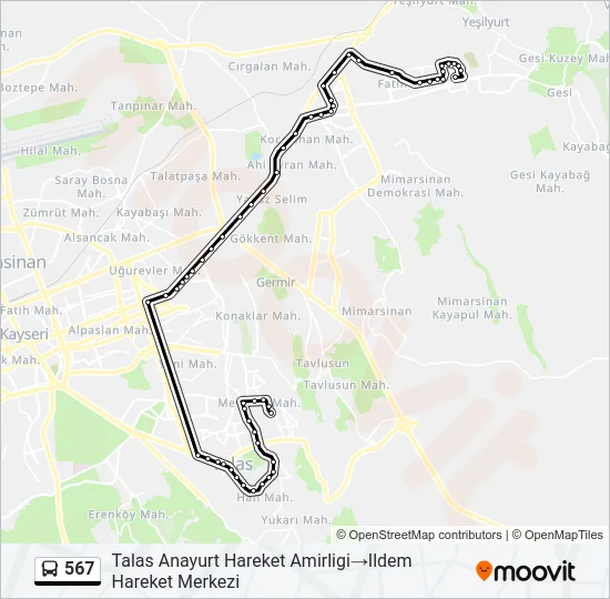 567 Bus Line Map