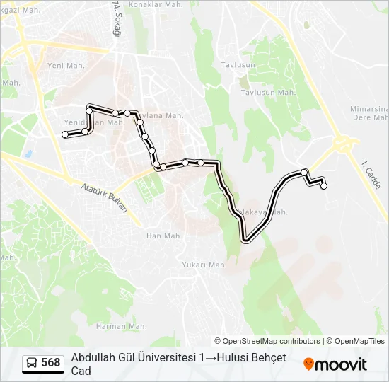 568 Bus Line Map