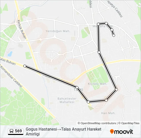 569 Bus Line Map