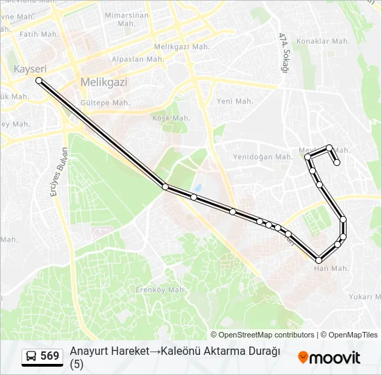 569 Bus Line Map