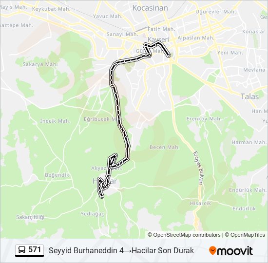 571 bus Line Map