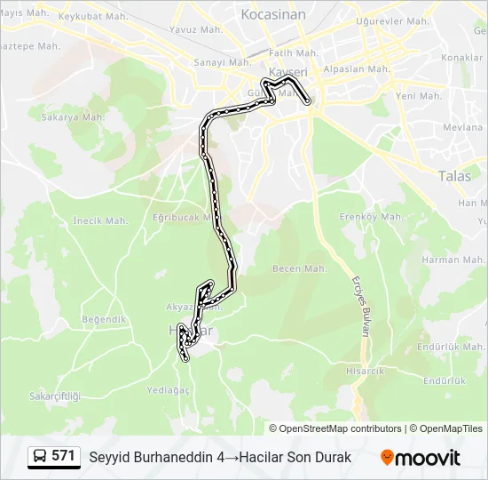 571 Bus Line Map
