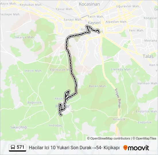 571 Bus Line Map