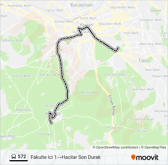 572 Bus Line Map