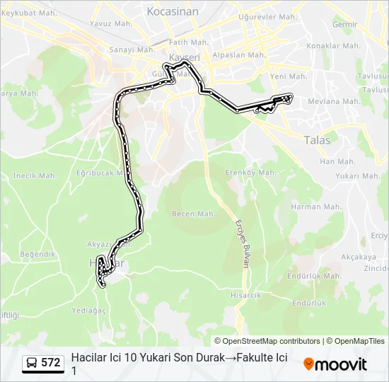 572 Bus Line Map
