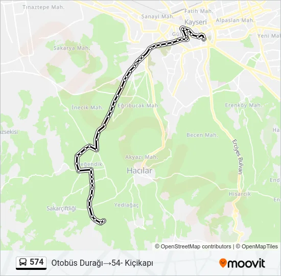 574 Bus Line Map