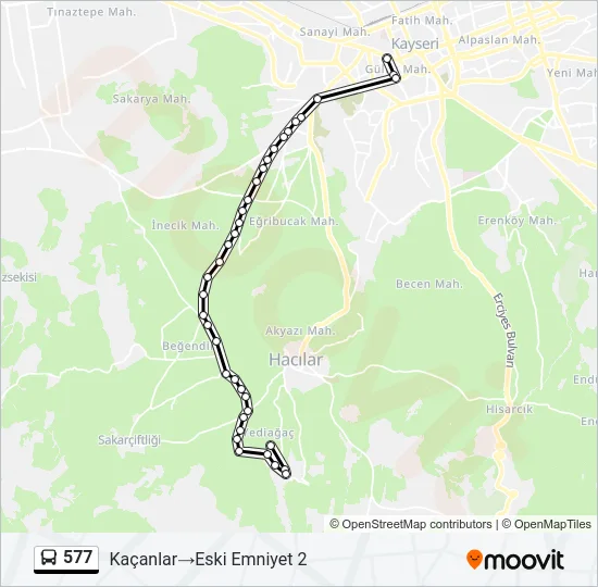 577 Bus Line Map