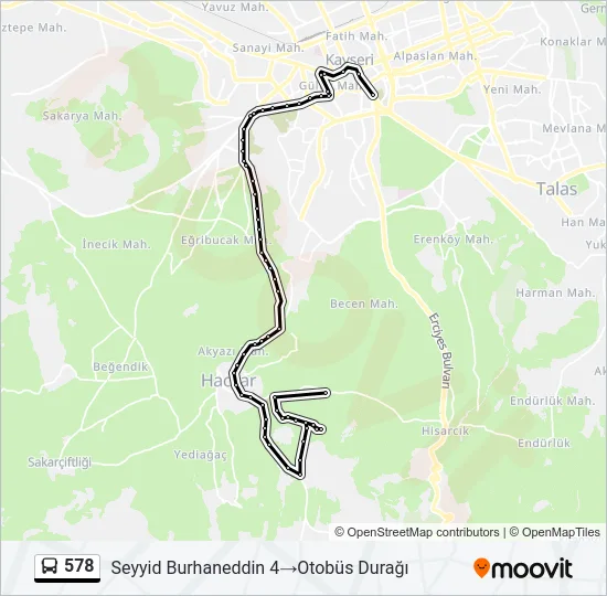 578 Bus Line Map