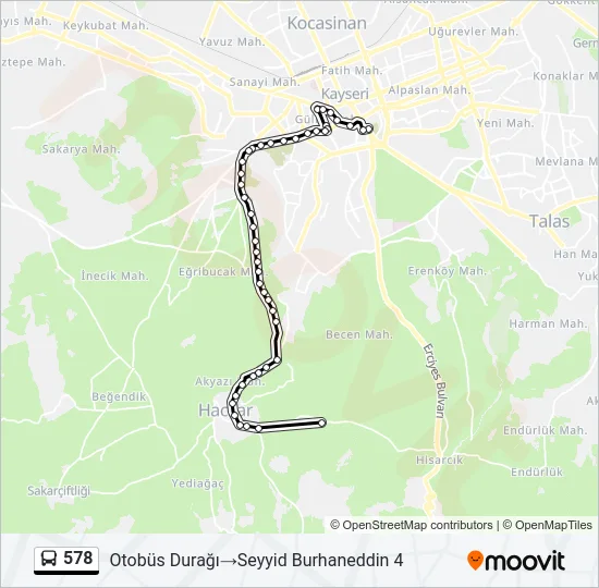578 Bus Line Map