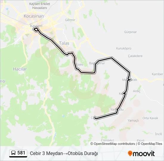 581 Bus Line Map