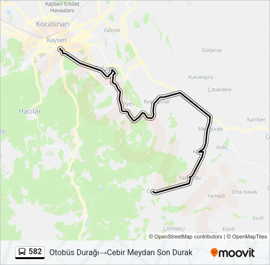 582 Bus Line Map