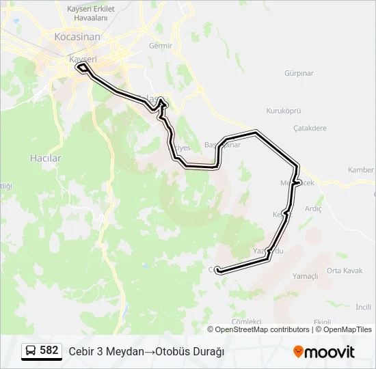582 Bus Line Map