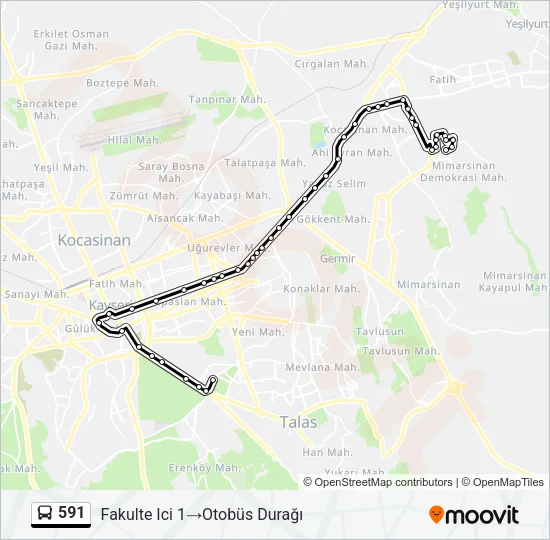 591 Bus Line Map