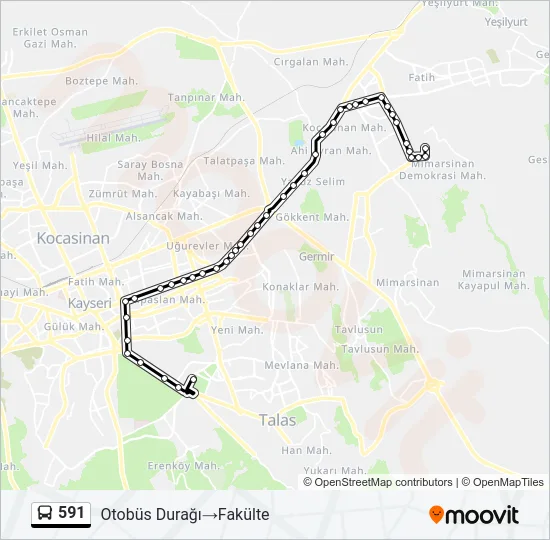 591 Bus Line Map